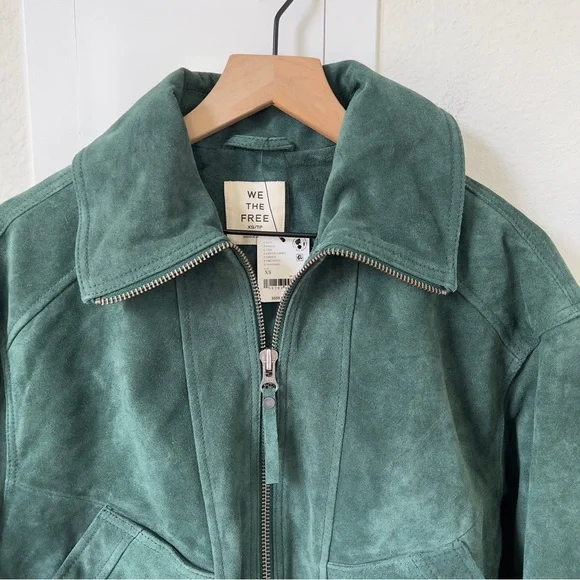 NWT Free People We The Free Desert Moon Suede Jacket in Green Grove - Picture 6 of 10